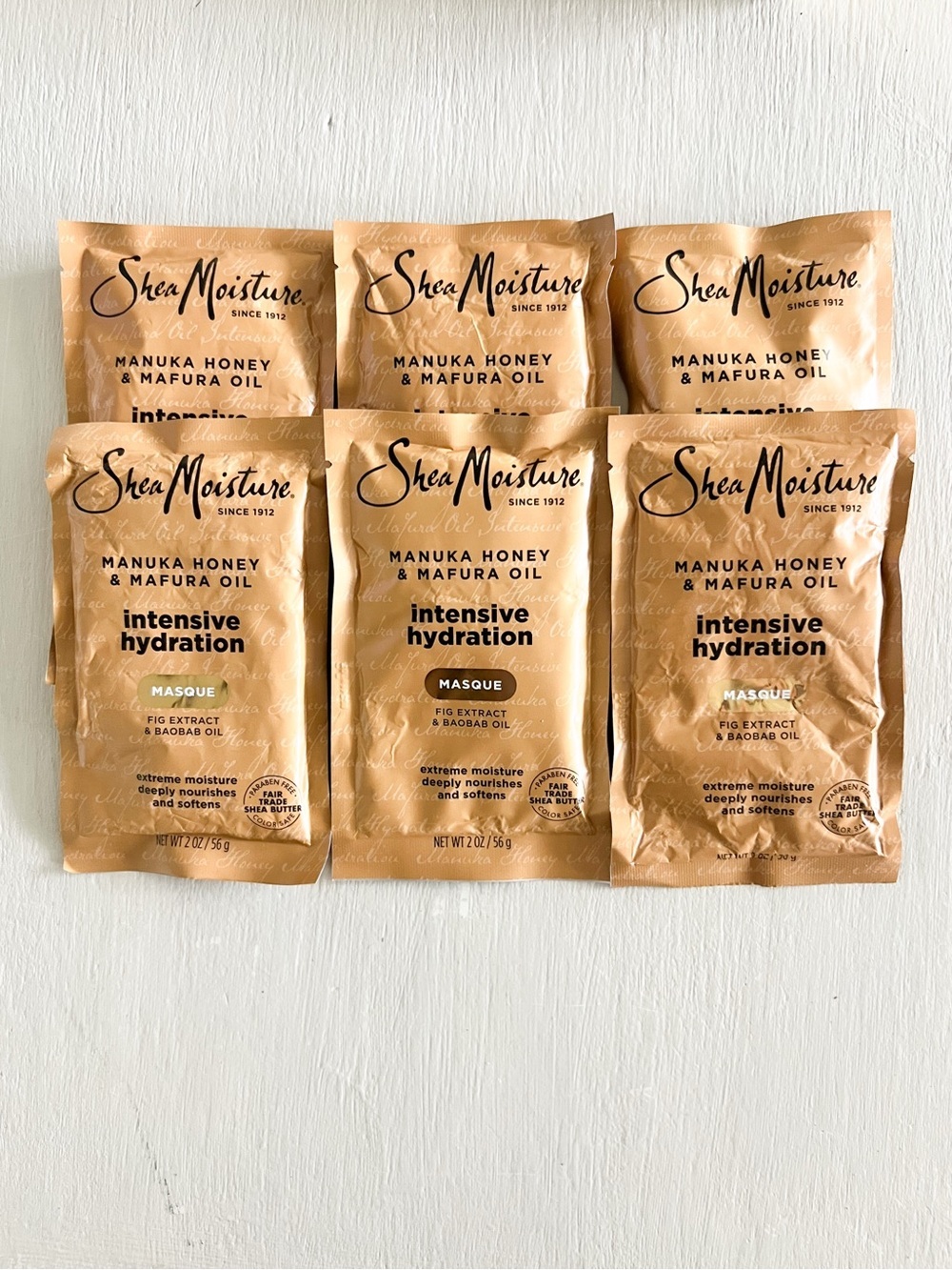 NWT SheaMoisture Manuka Honey Mafura Oil Intensive Hydration Masque Bundle of 6